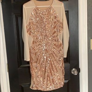 Long-sleeve Sequin Dress